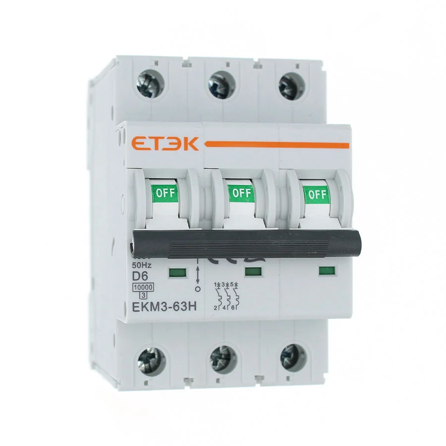 EKM3-63-3D06 Автоматический выключатель 3P 6А D