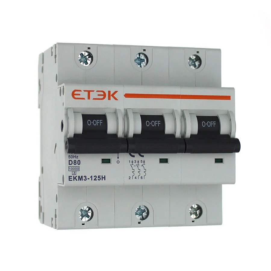 EKM3-125-3D80 Автоматический выключатель 3P 80А D